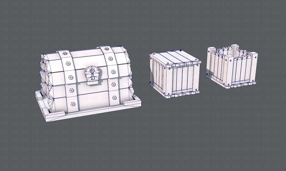 Chest and Box V01 Low-poly 3D model_29