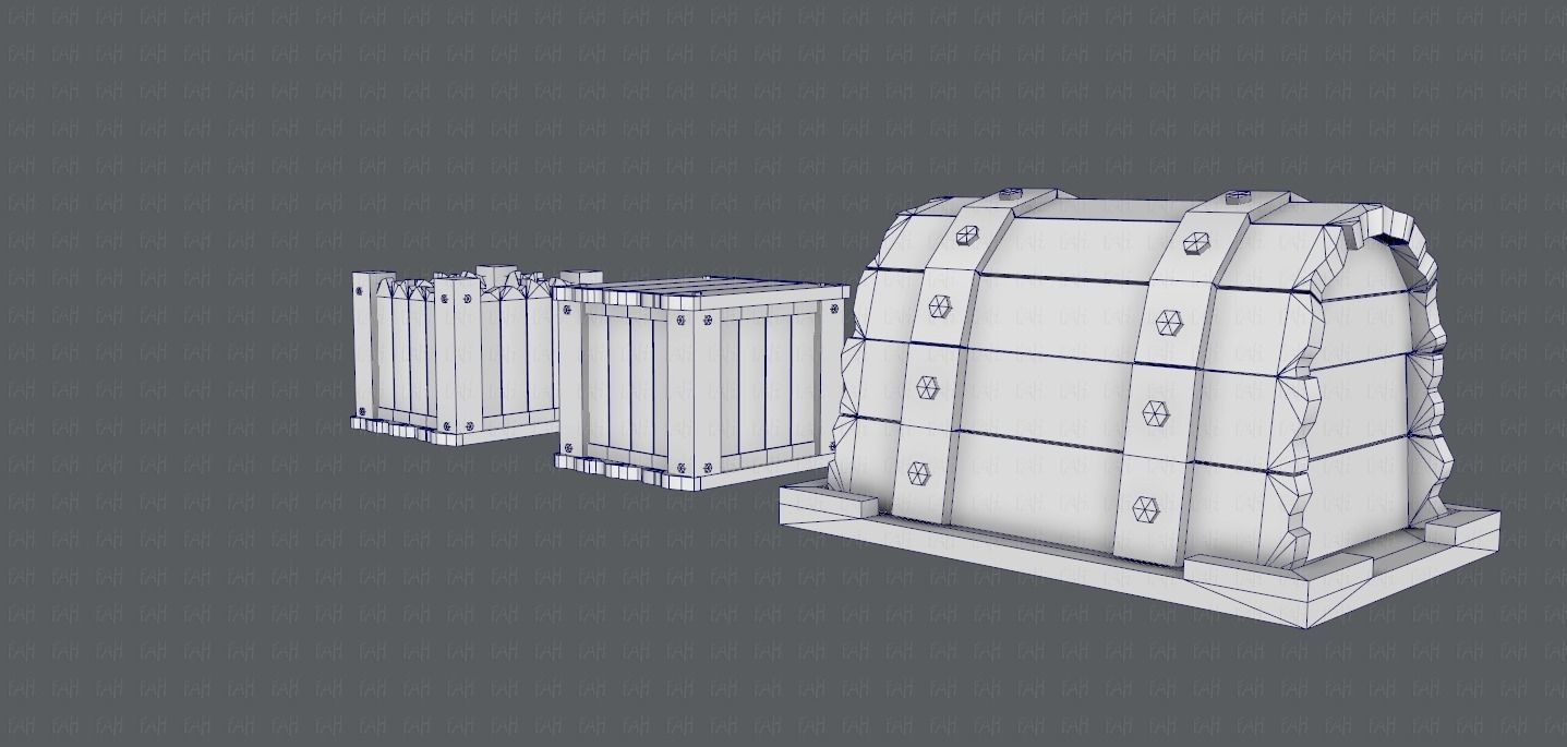 Chest and Box V01 Low-poly 3D model_14