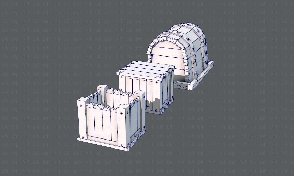 Chest and Box V01 Low-poly 3D model_34