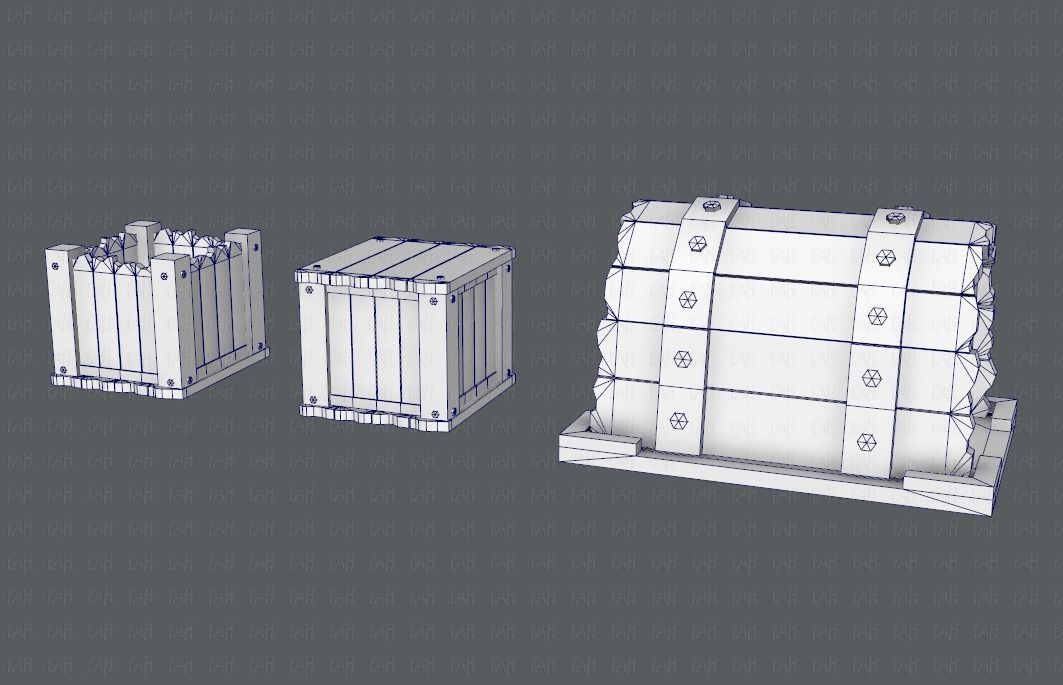 Chest and Box V01 Low-poly 3D model_28