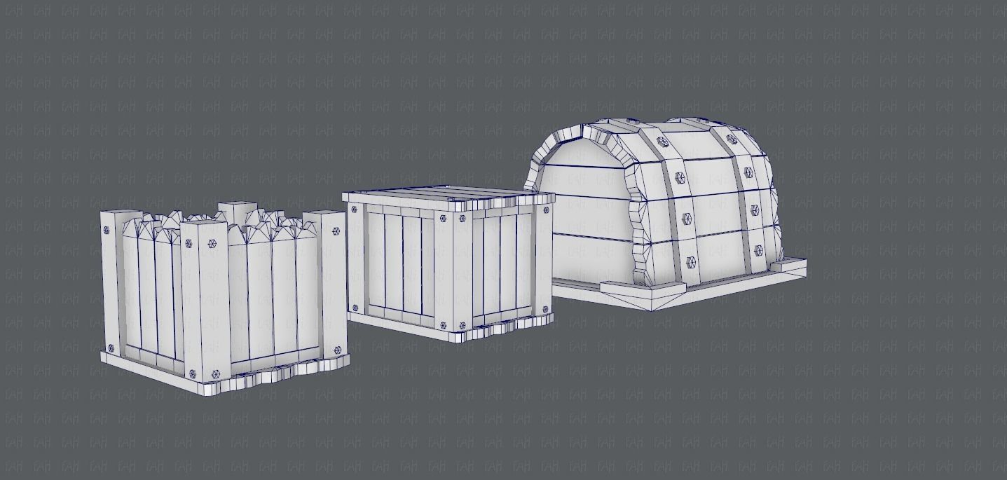 Chest and Box V01 Low-poly 3D model_16