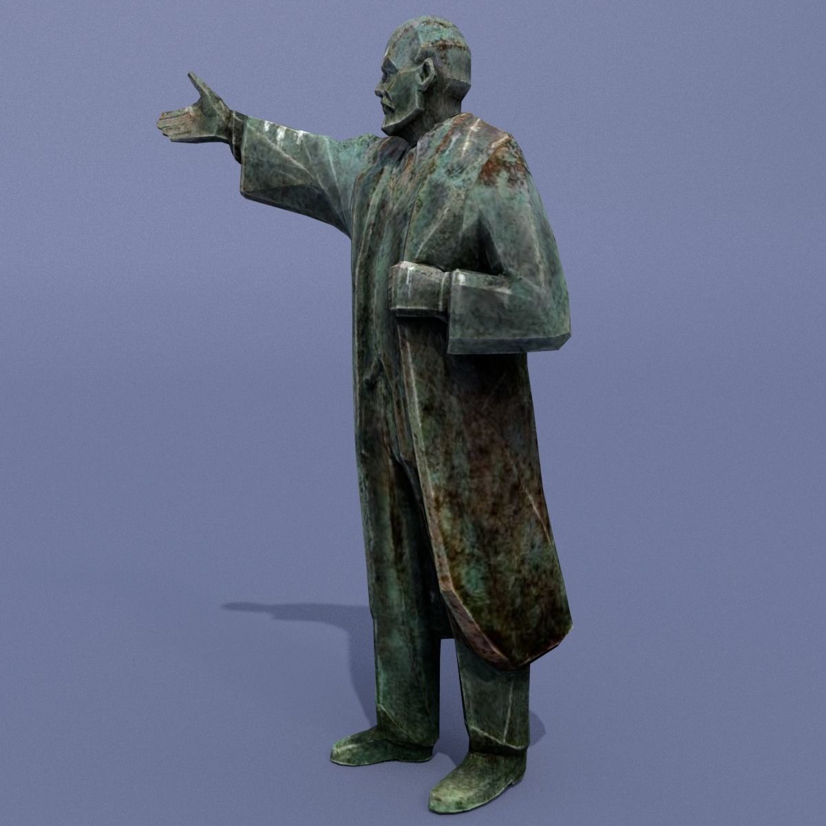 Two monuments of Lenin 3D model_3