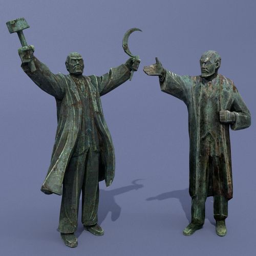 Two monuments of Lenin 3D model