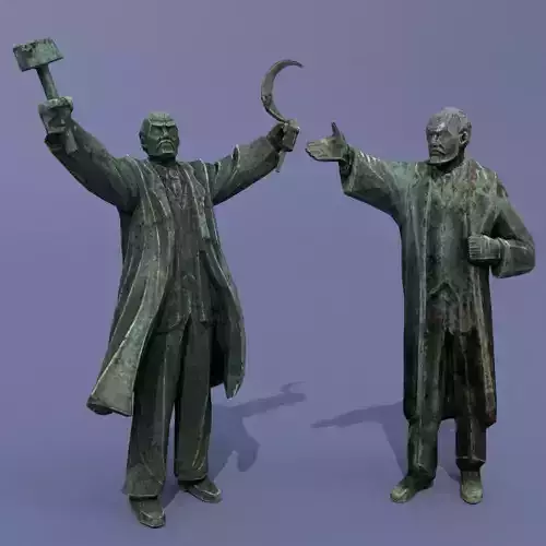 Two monuments of Lenin 3D model