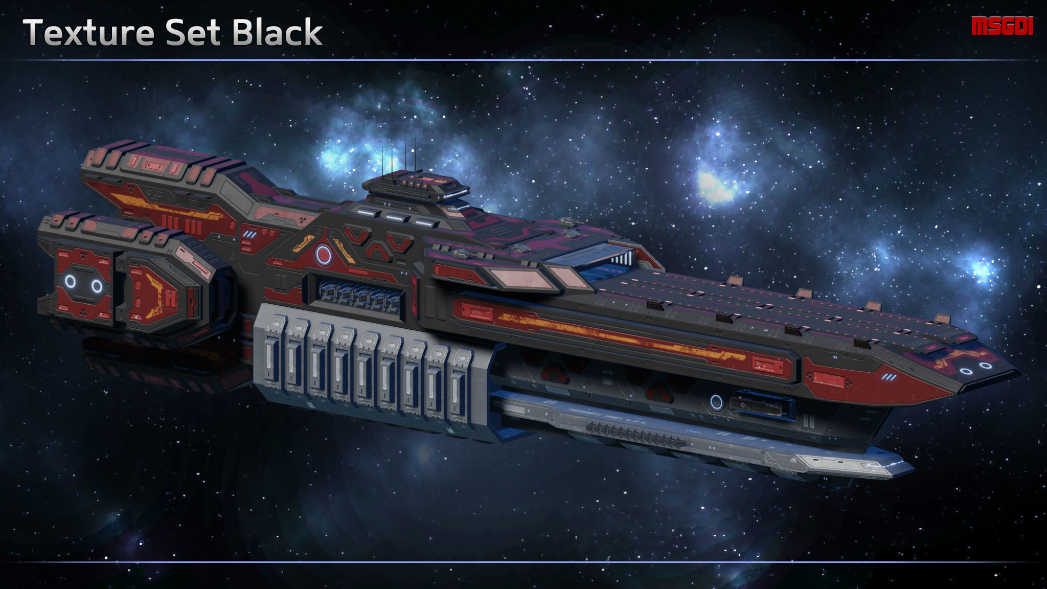 Spaceship Light Carrier Valiant Low-poly 3D model_7