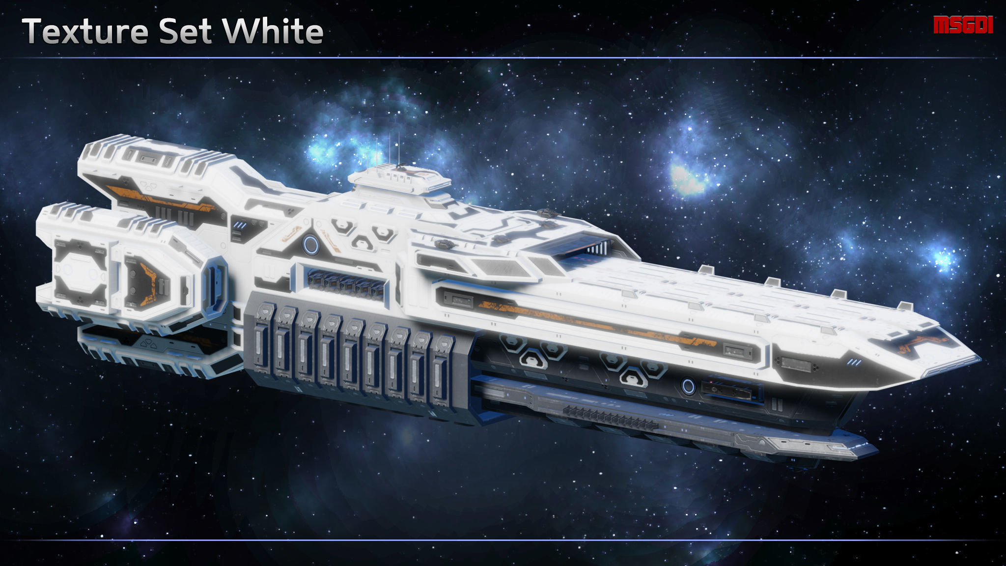 Spaceship Light Carrier Valiant Low-poly 3D model_11