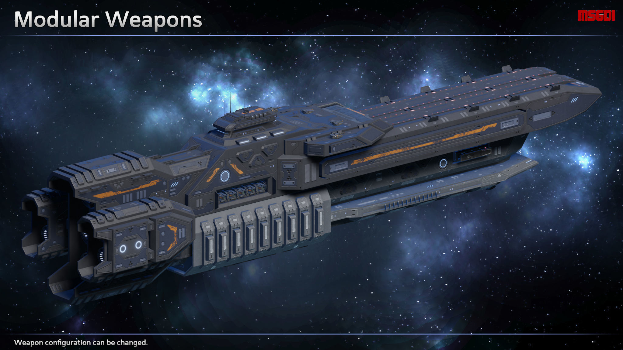 Spaceship Light Carrier Valiant Low-poly 3D model_5