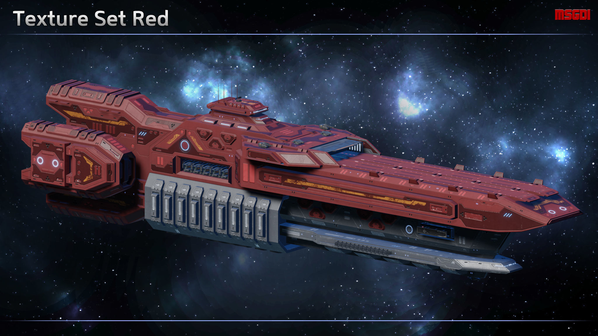 Spaceship Light Carrier Valiant Low-poly 3D model_10