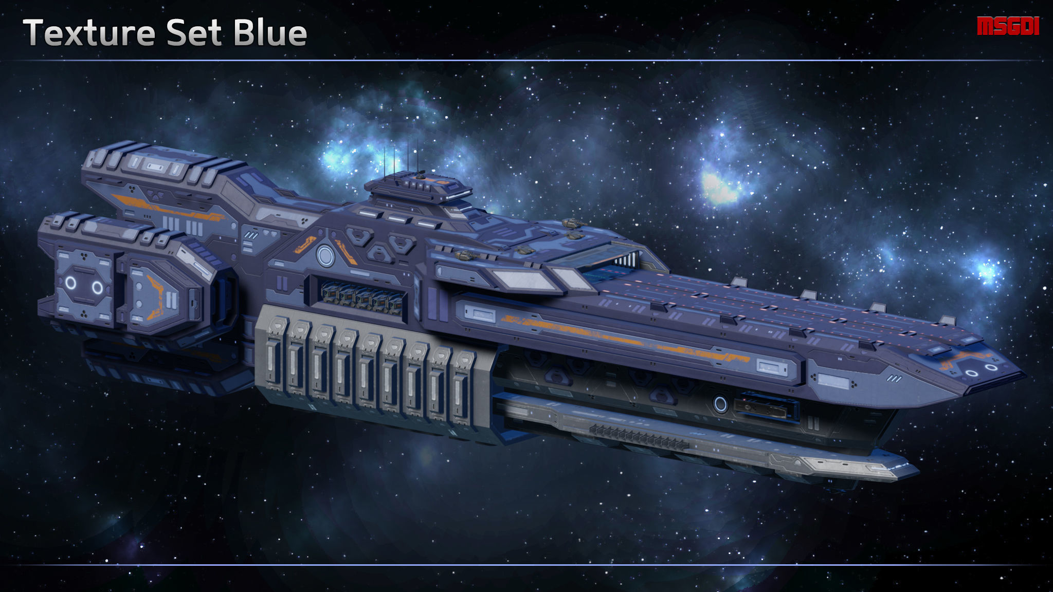 Spaceship Light Carrier Valiant Low-poly 3D model_8