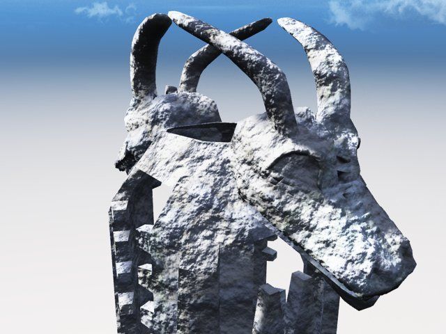 Citadel model statue of dragon Low-poly 3D model