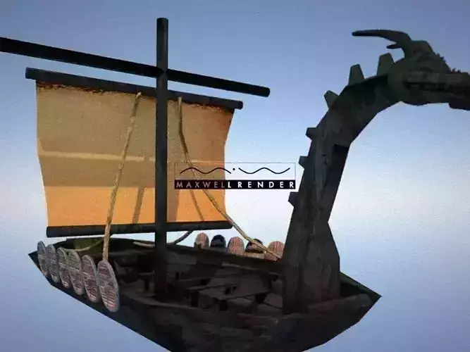 Viking Longboat Low-poly 3D model