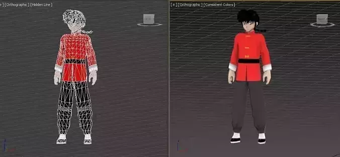 Ranma man VR - AR - low-poly 3D model Low-poly 3D model