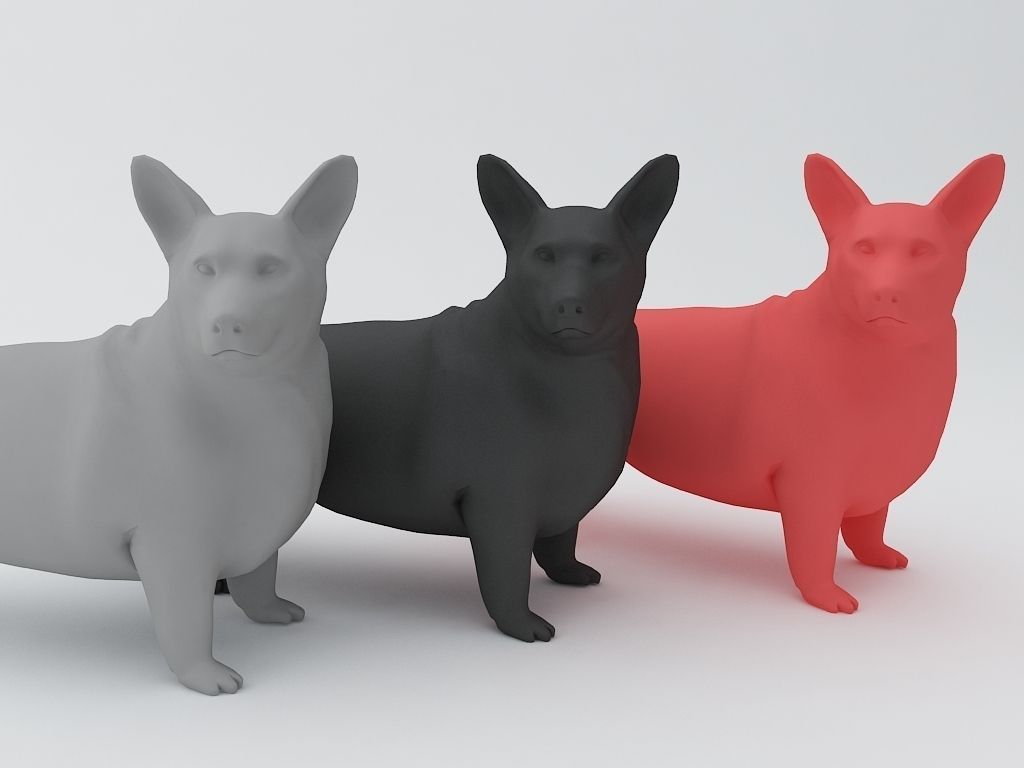 Pembroke Welsh Corgi Dog 3D Model 3D print model_1