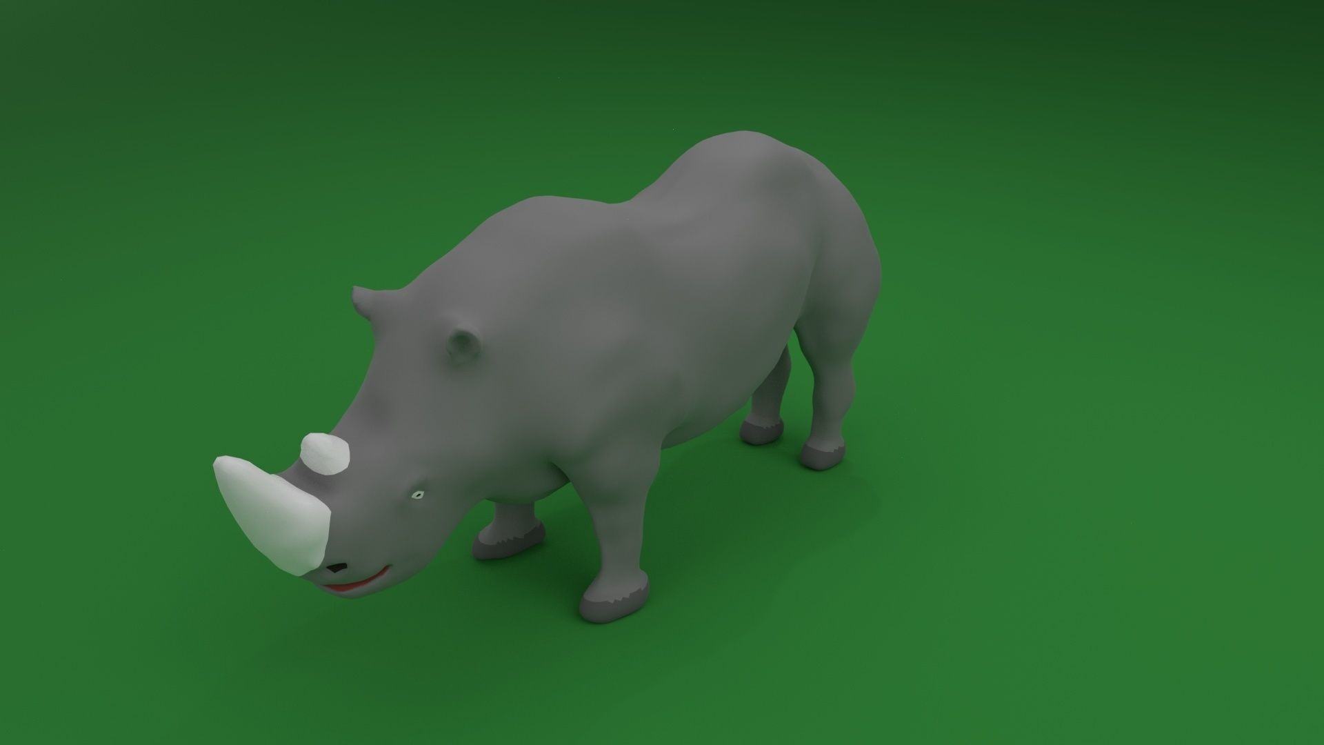 Low Poly White Rhinoceros Low-poly 3D model_3