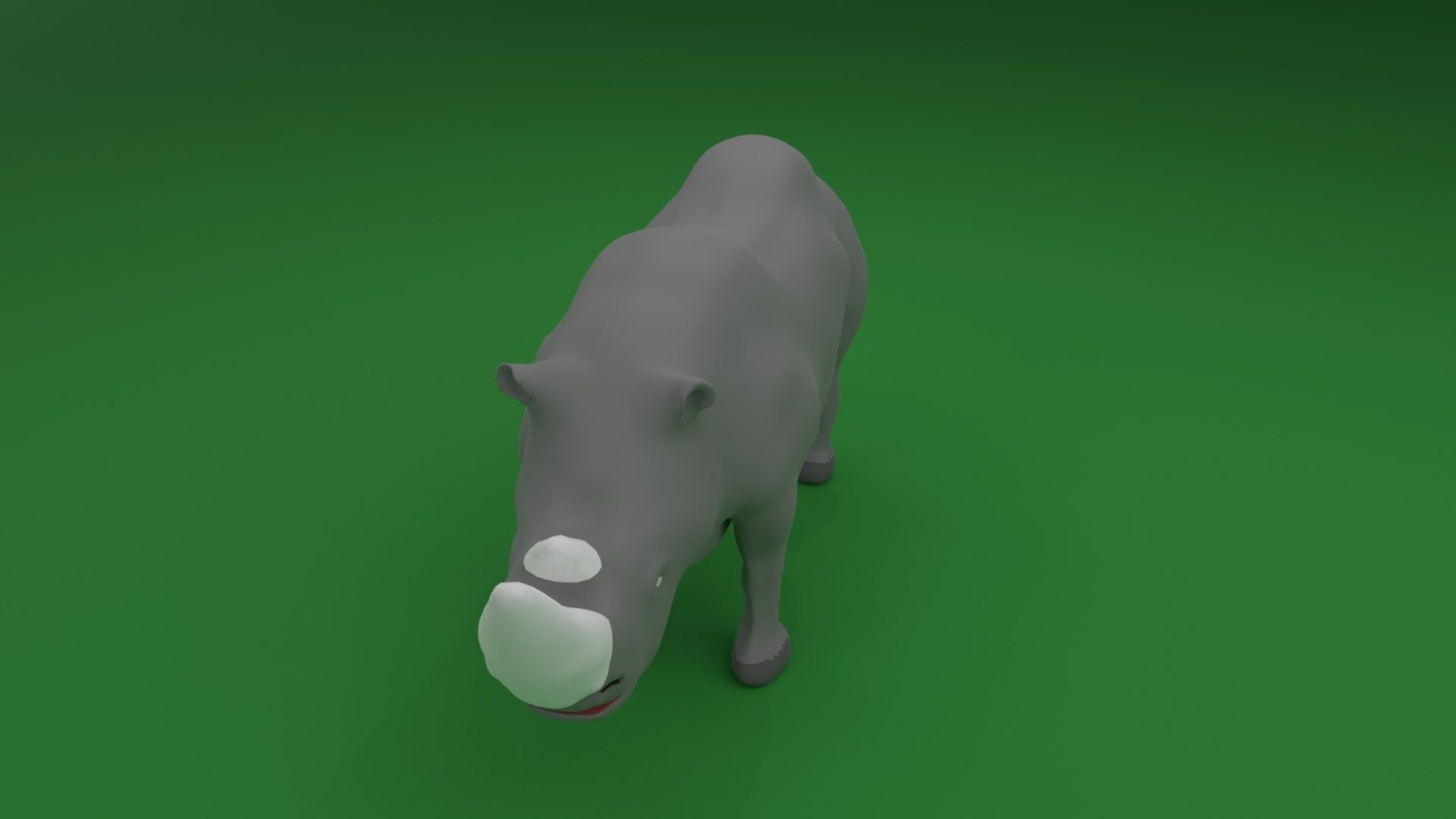 Low Poly White Rhinoceros Low-poly 3D model_5