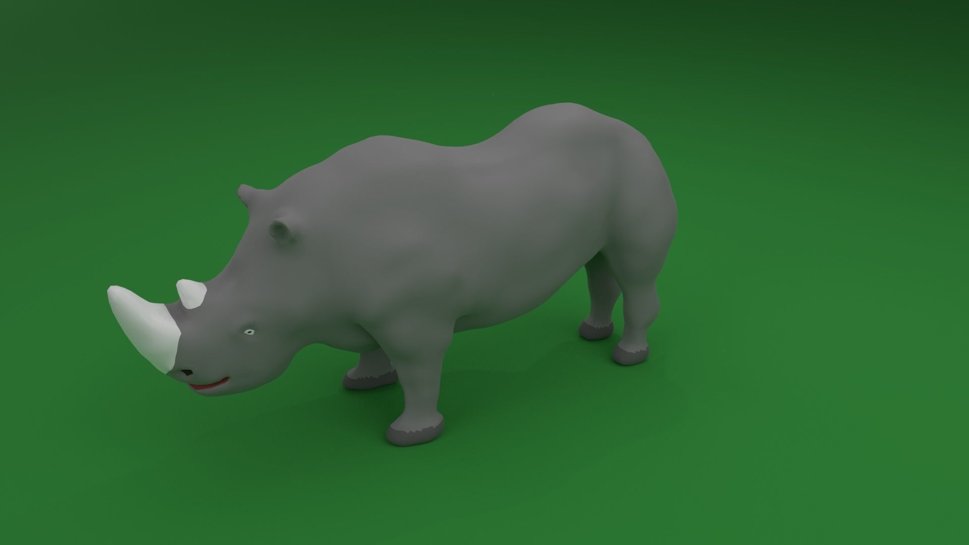 Low Poly White Rhinoceros Low-poly 3D model_1