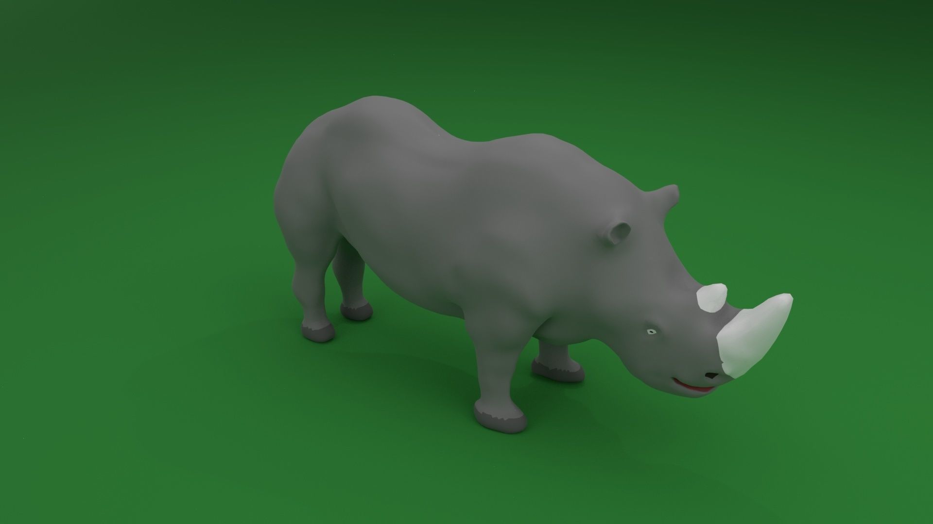 Low Poly White Rhinoceros Low-poly 3D model_7