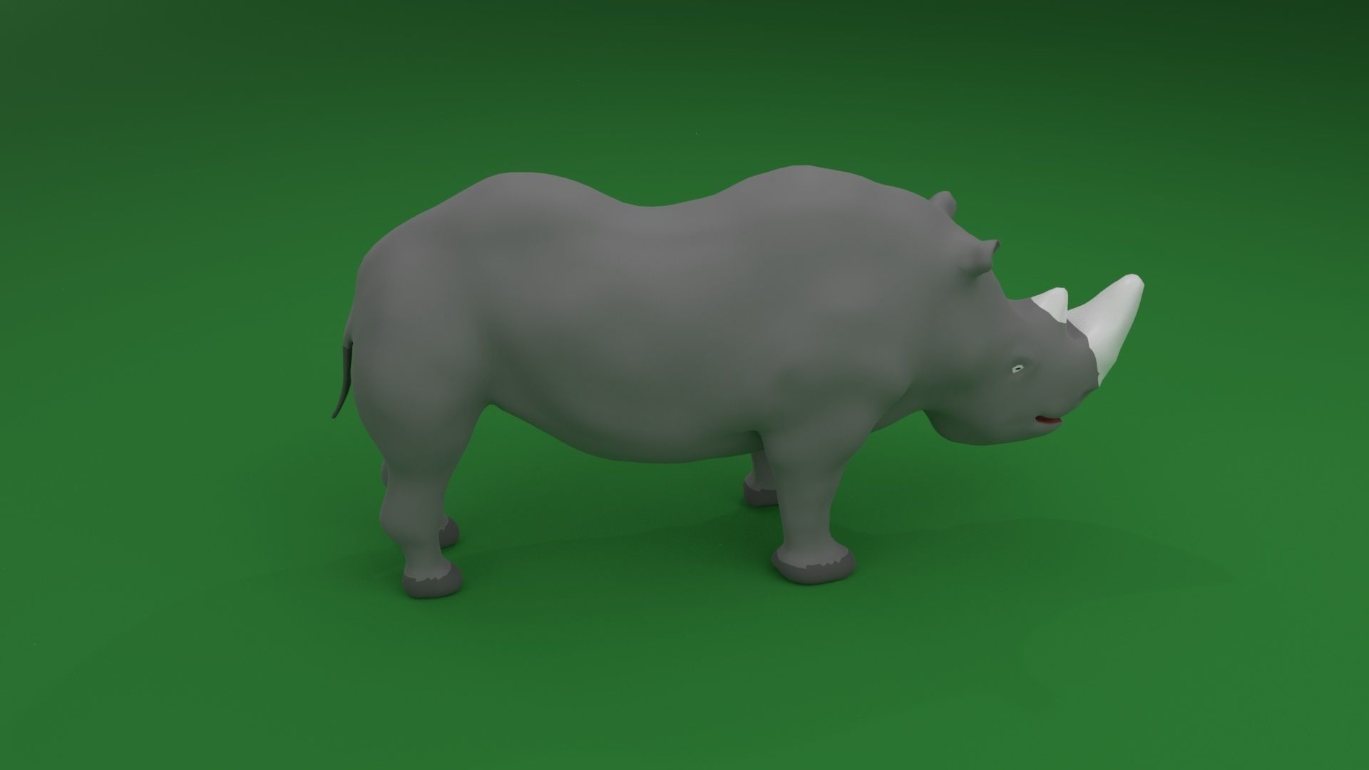 Low Poly White Rhinoceros Low-poly 3D model_8