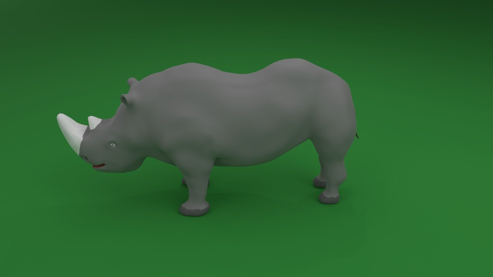 Low Poly White Rhinoceros Low-poly 3D model_12