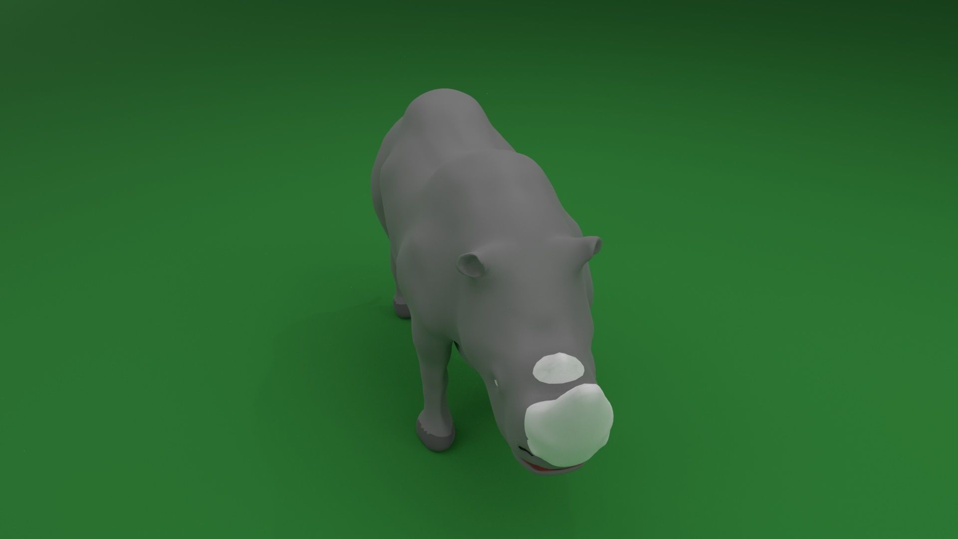 Low Poly White Rhinoceros Low-poly 3D model_6