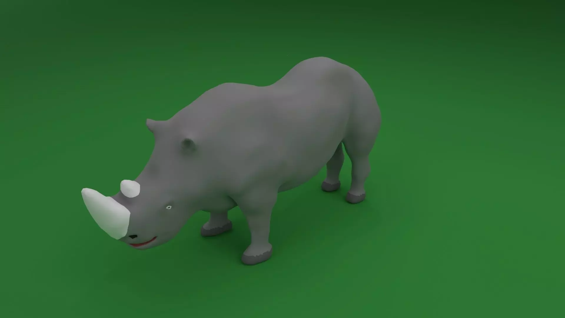 Low Poly White Rhinoceros Low-poly 3D model_0