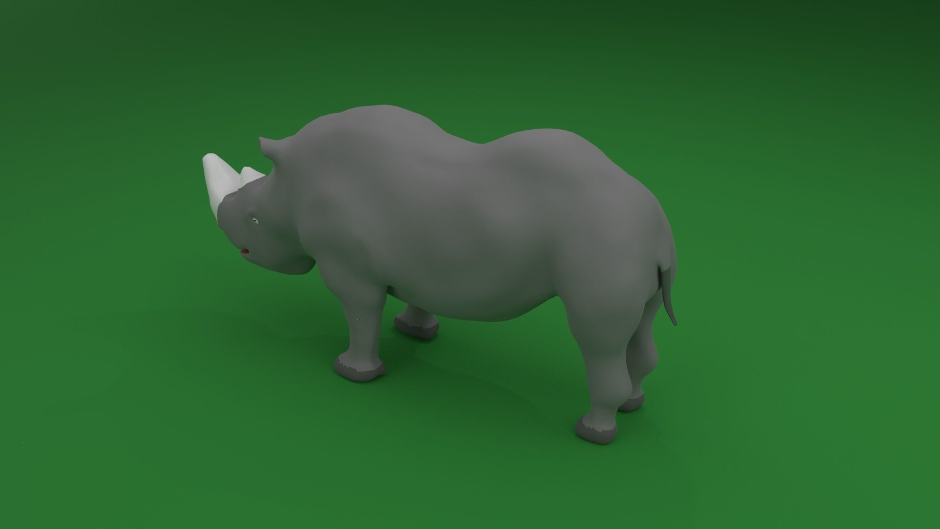 Low Poly White Rhinoceros Low-poly 3D model_11
