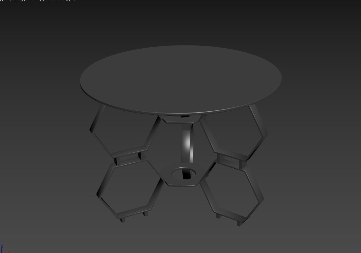 Honeycomb Glass Side Table 3D model_13