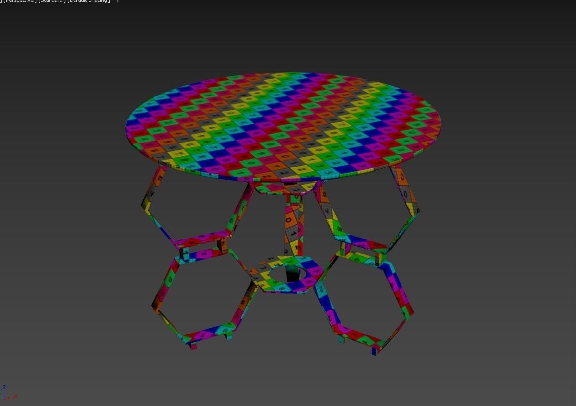 Honeycomb Glass Side Table 3D model_11