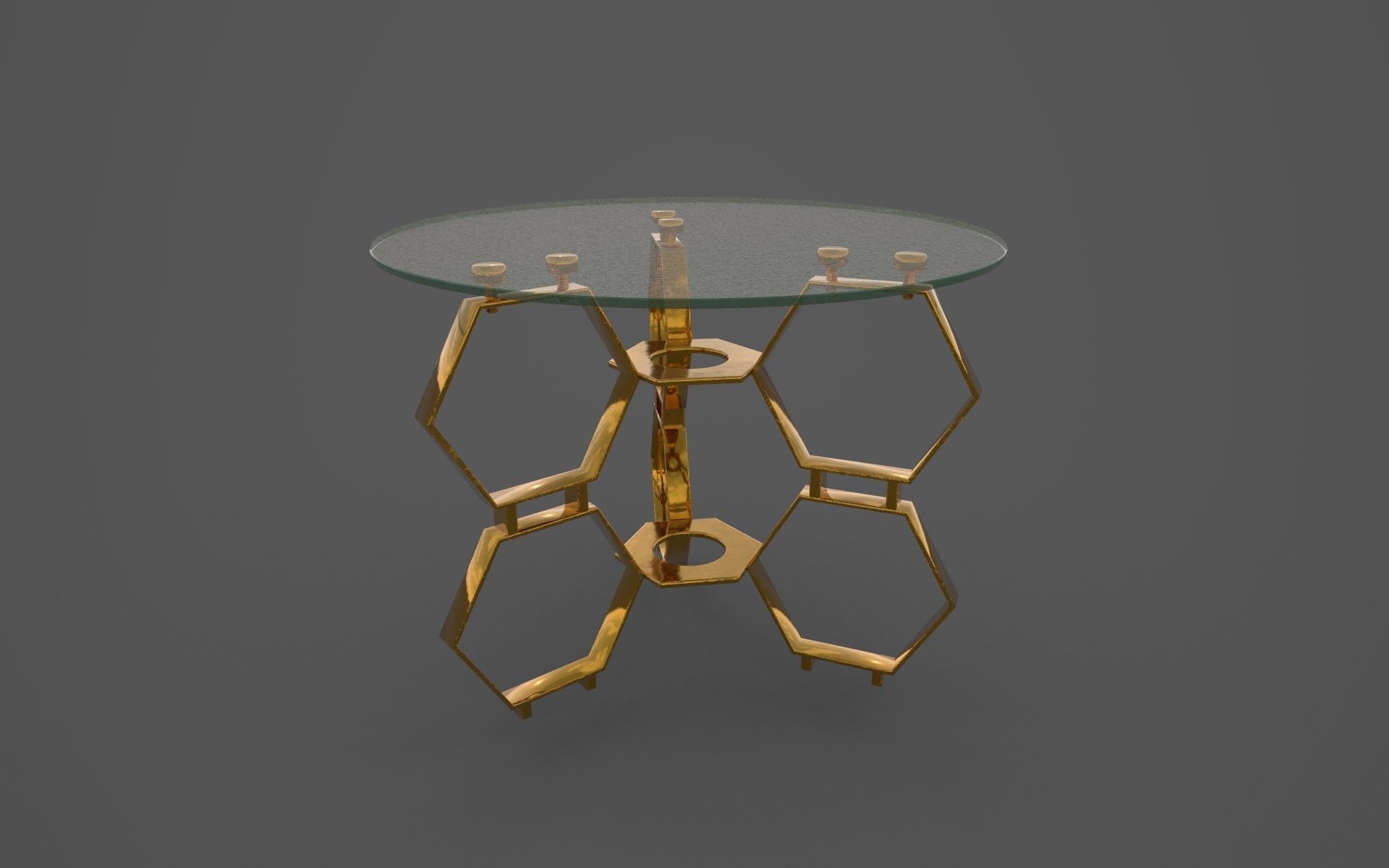 Honeycomb Glass Side Table 3D model_3
