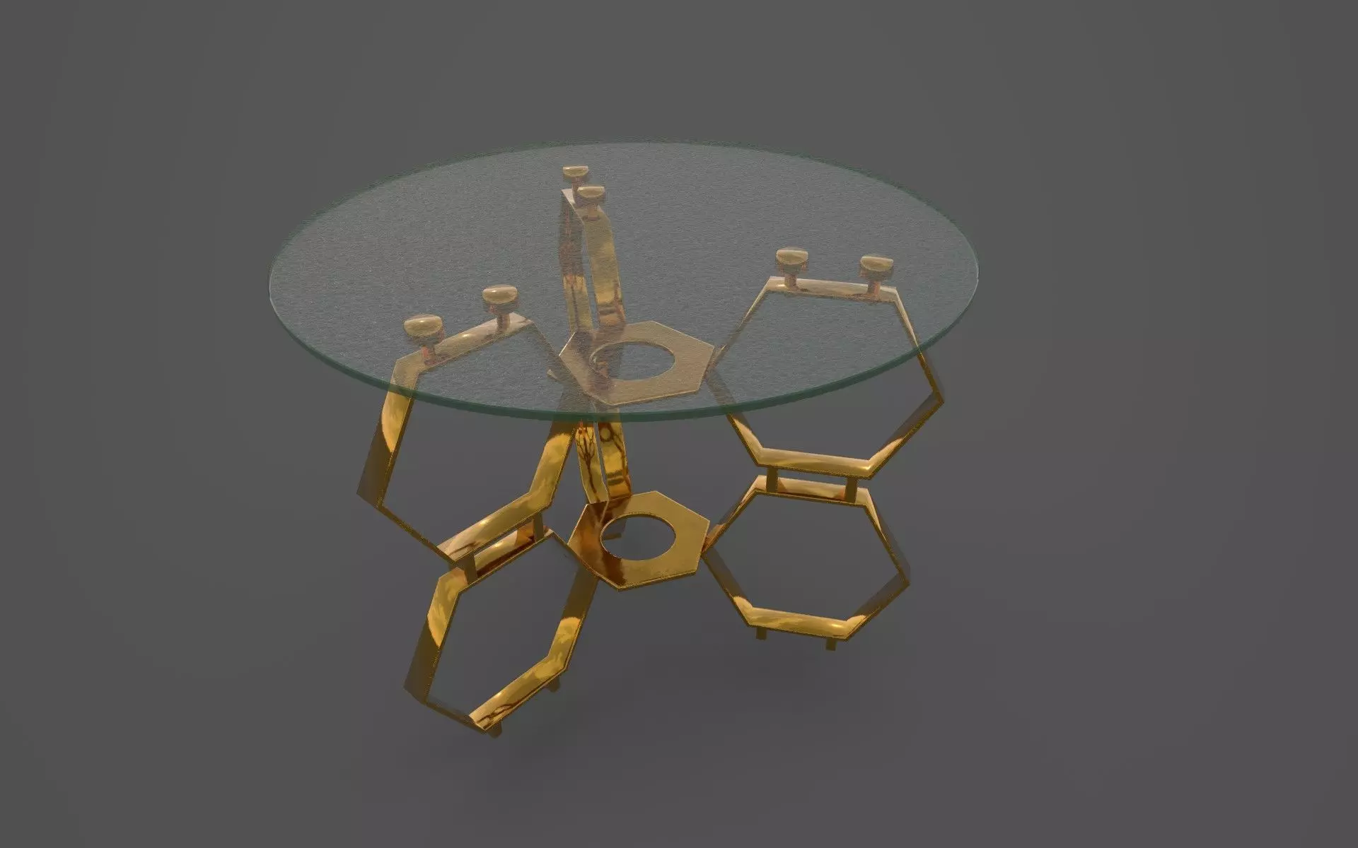 Honeycomb Glass Side Table 3D model_0