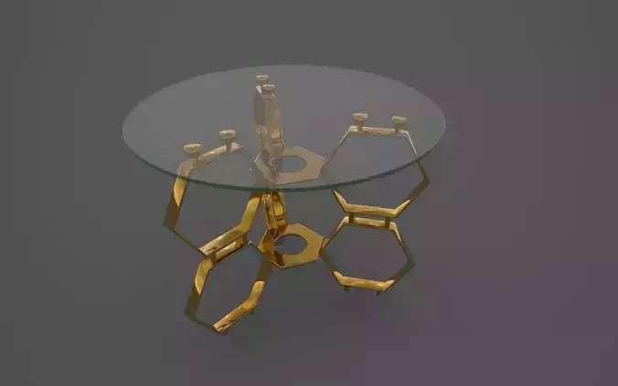 Honeycomb Glass Side Table