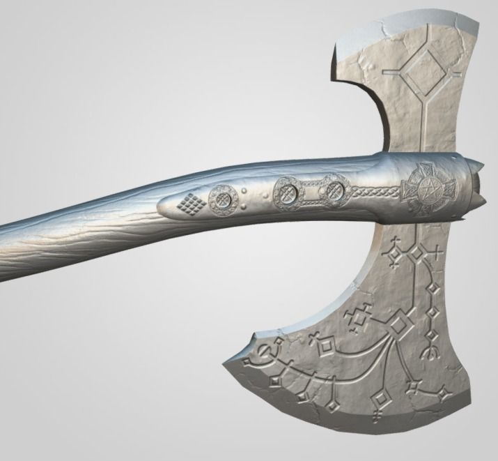 God of War Axe Leviathan  Low-poly 3D model_4