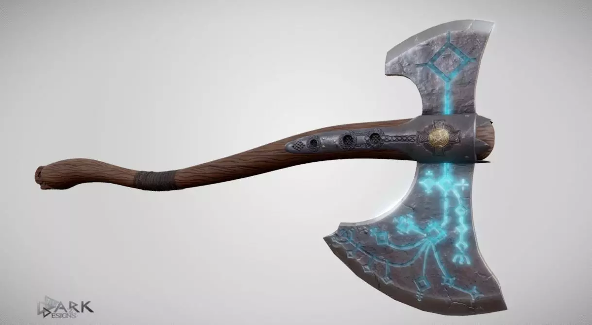 God of War Axe Leviathan  Low-poly 3D model_0
