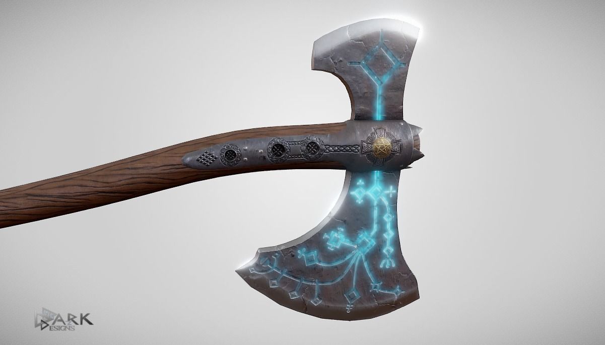 God of War Axe Leviathan  Low-poly 3D model_1
