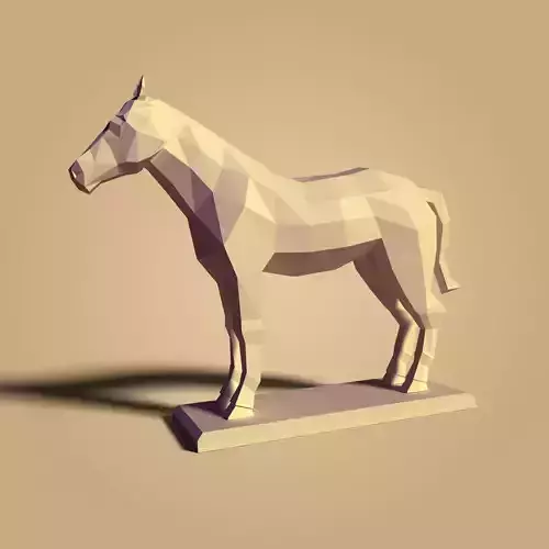Low Poly Cartoon Horse Low-poly 3D model