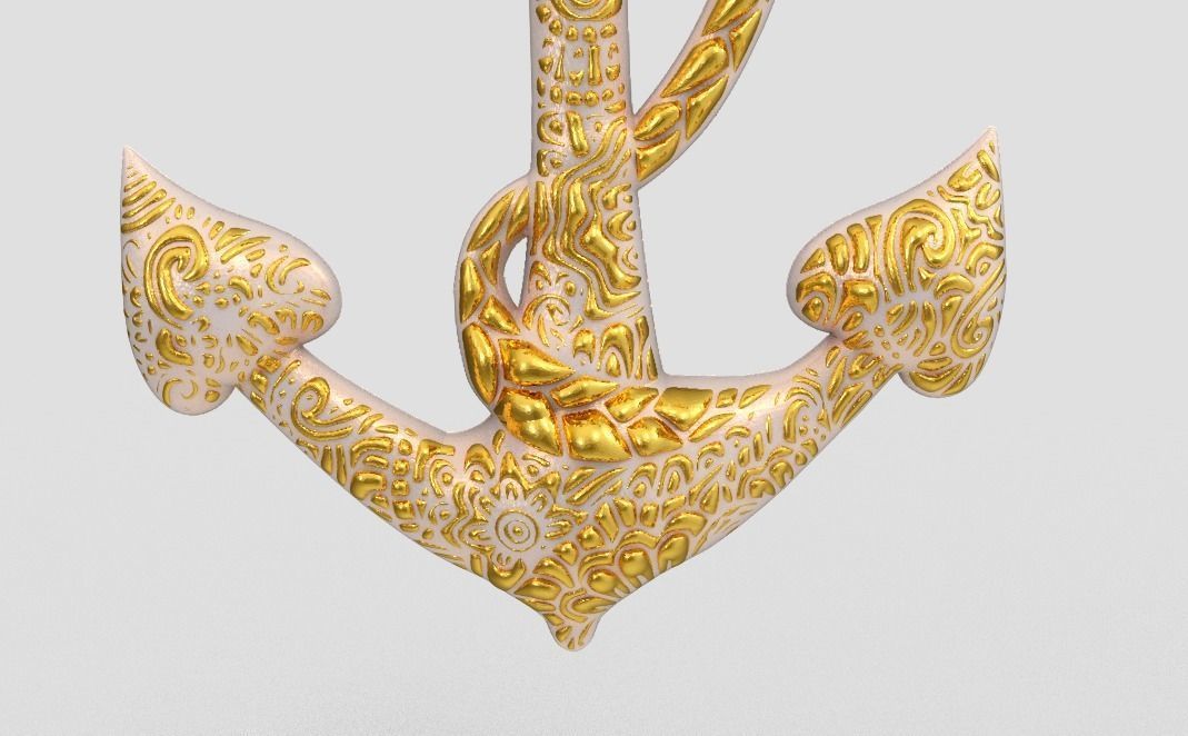 Anchor Pendant 3D print model_12