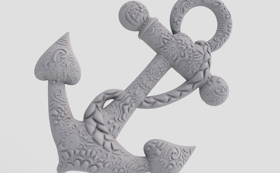 Anchor Pendant 3D print model_3