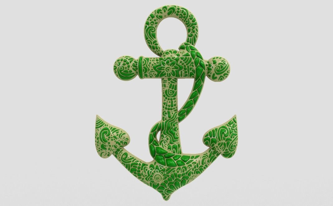 Anchor Pendant 3D print model_9