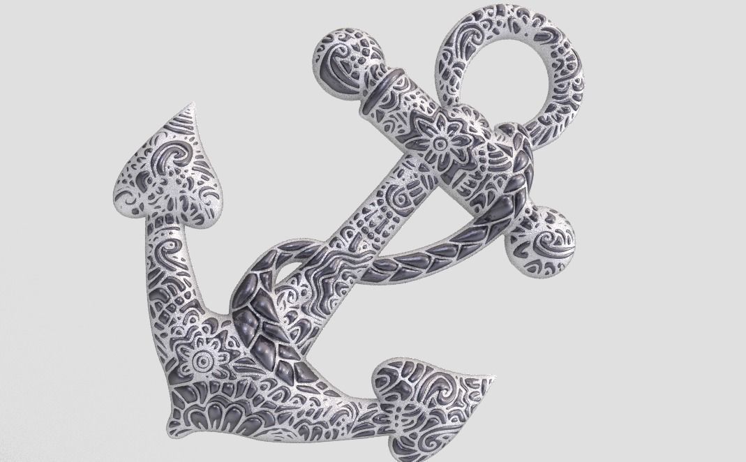 Anchor Pendant 3D print model_1