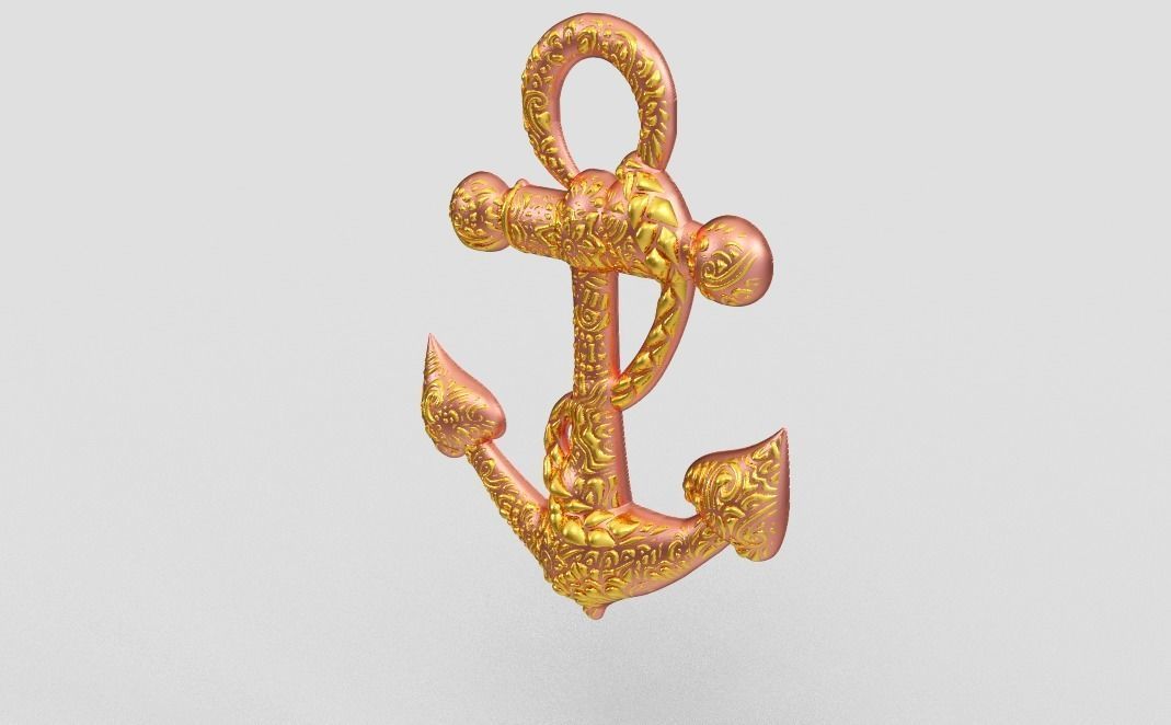 Anchor Pendant 3D print model_15