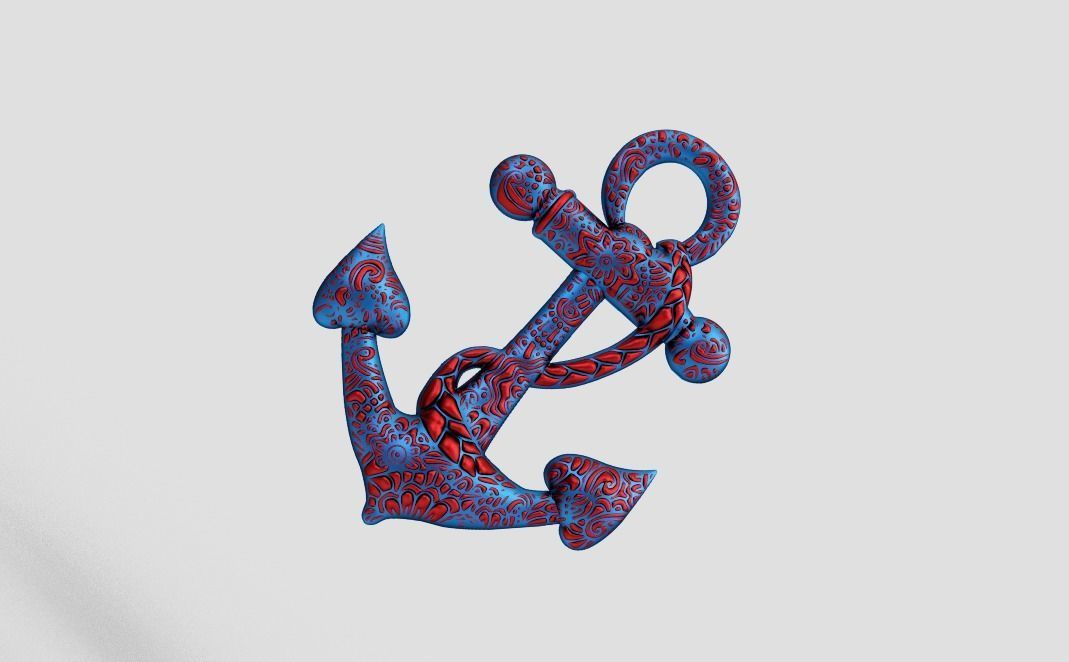 Anchor Pendant 3D print model_11
