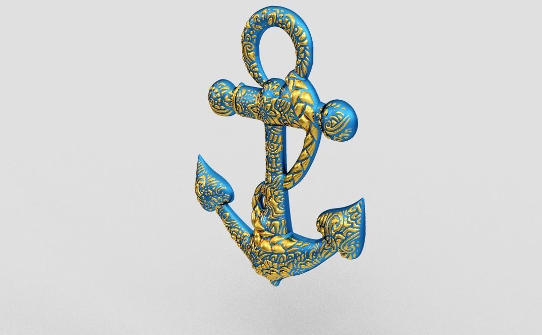Anchor Pendant 3D print model_16