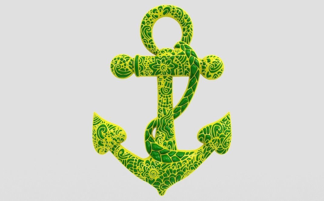 Anchor Pendant 3D print model_8