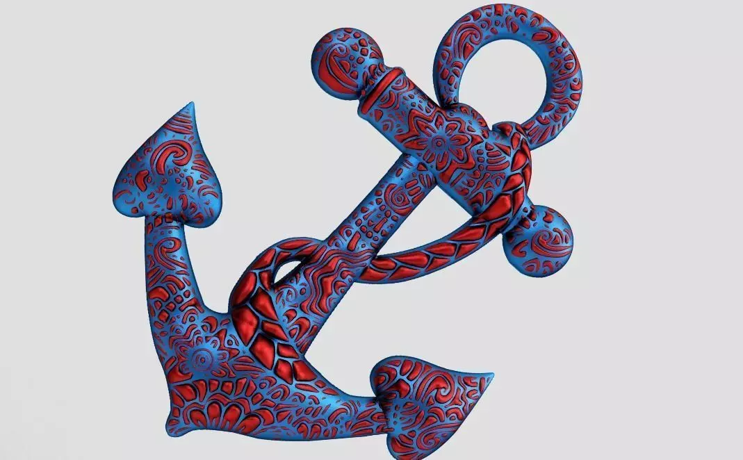 Anchor Pendant 3D print model_0