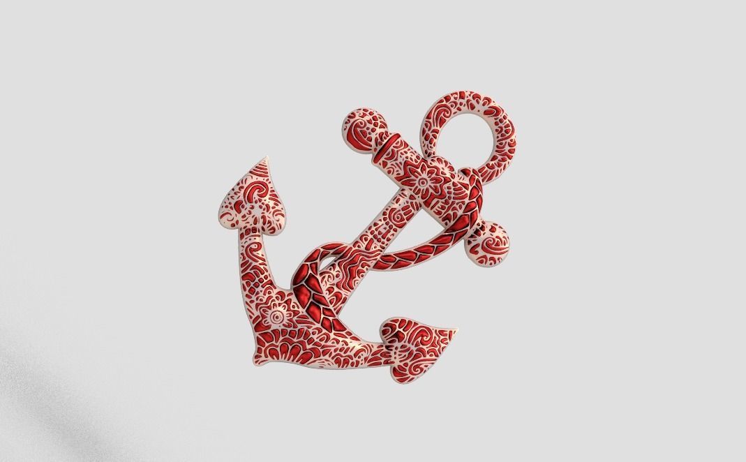Anchor Pendant 3D print model_10