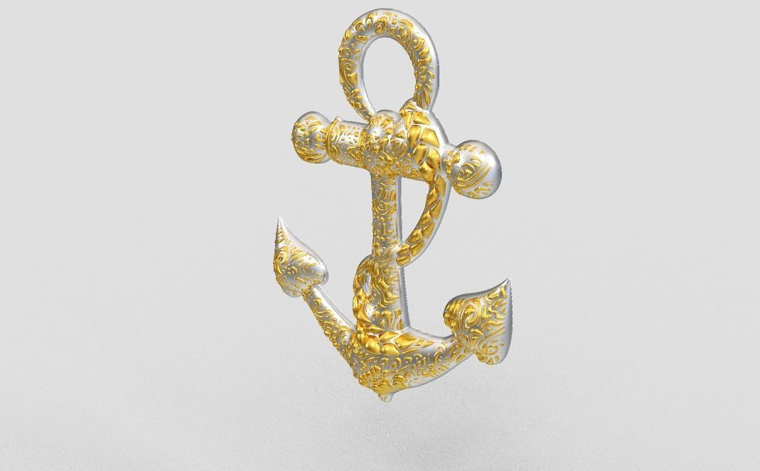 Anchor Pendant 3D print model_14