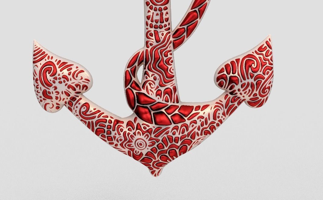 Anchor Pendant 3D print model_13