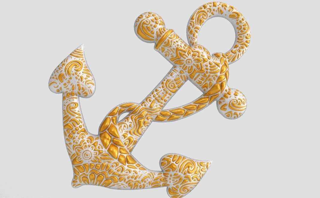 Anchor Pendant 3D print model_2