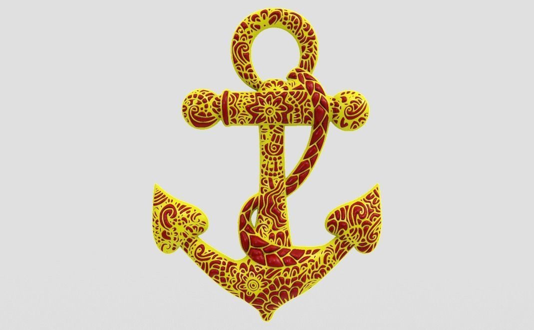 Anchor Pendant 3D print model_5