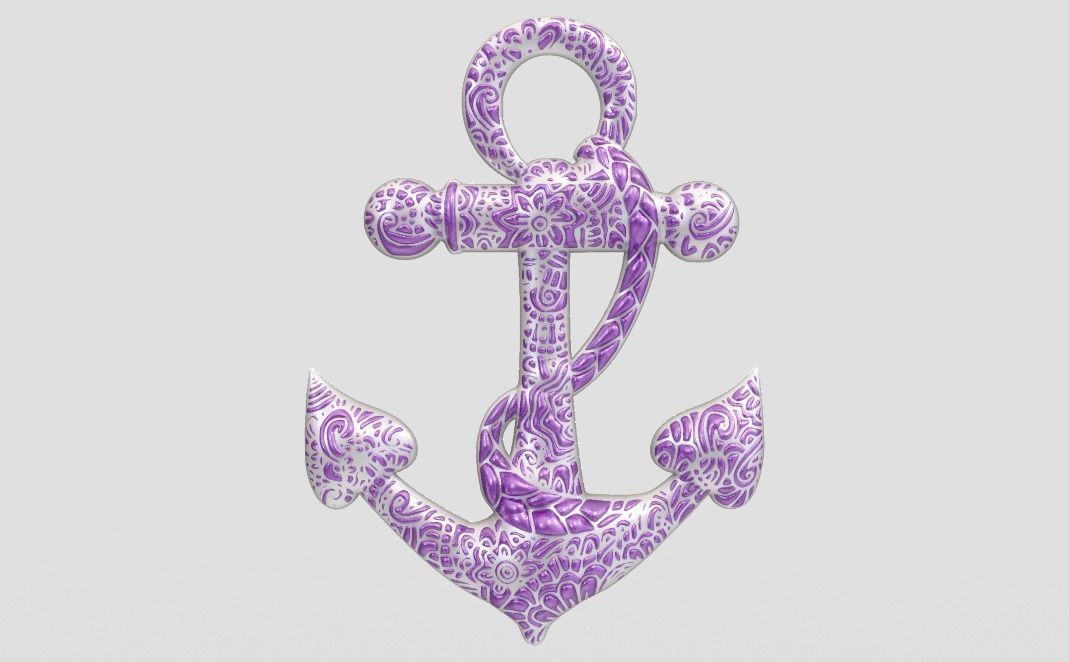 Anchor Pendant 3D print model_4